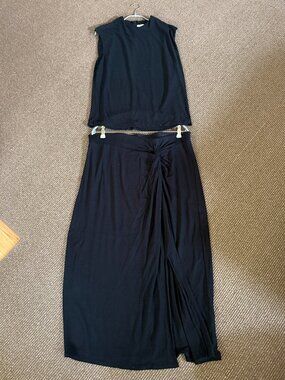 Vince black skirt & top set, black, XL